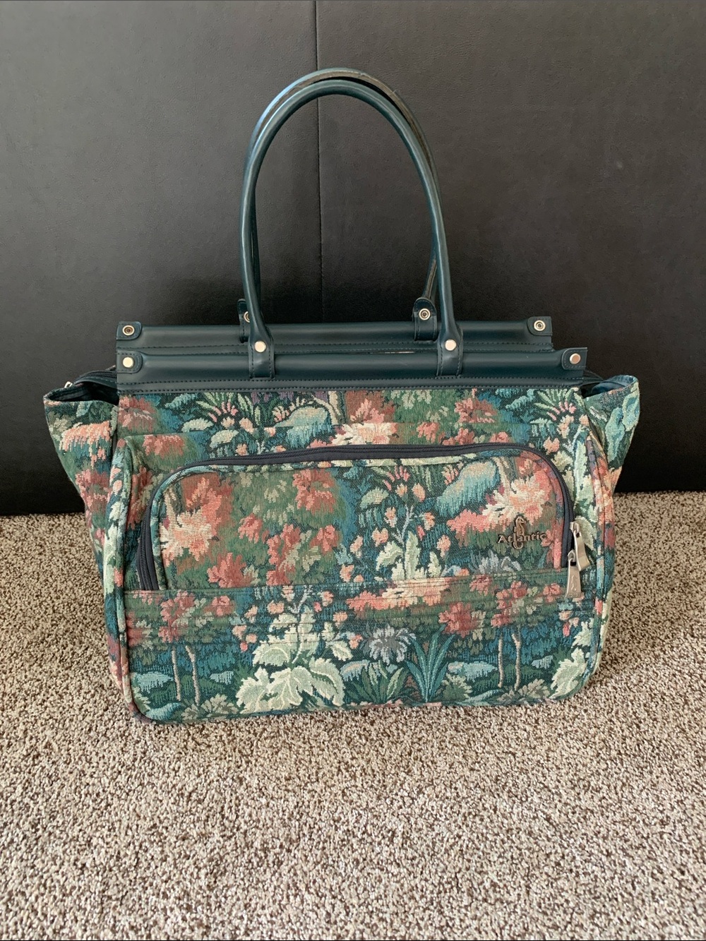 Atlantic Vintage Floral Tapestry Travel Tote Duffle Bag